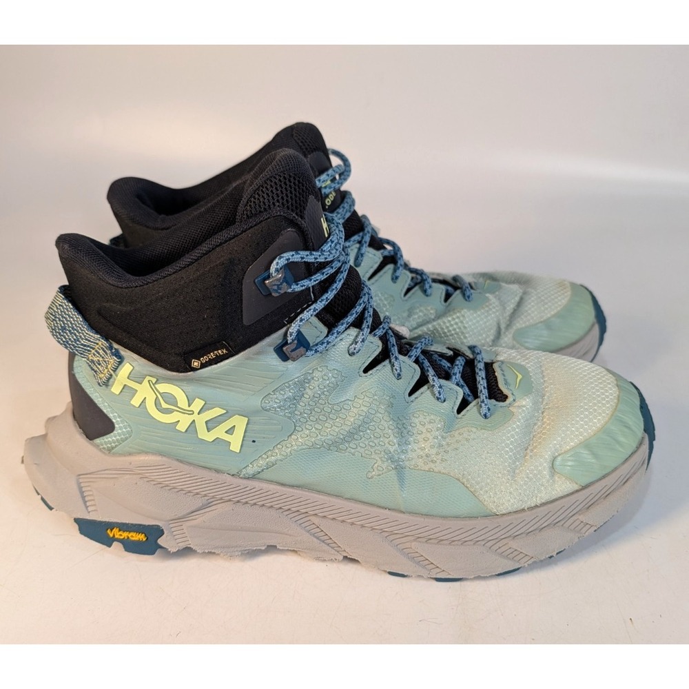 Hoka Trail Code GTX Womens Blue Hiking Boots Gore-Tex Vibram 1123166 Size 10 B